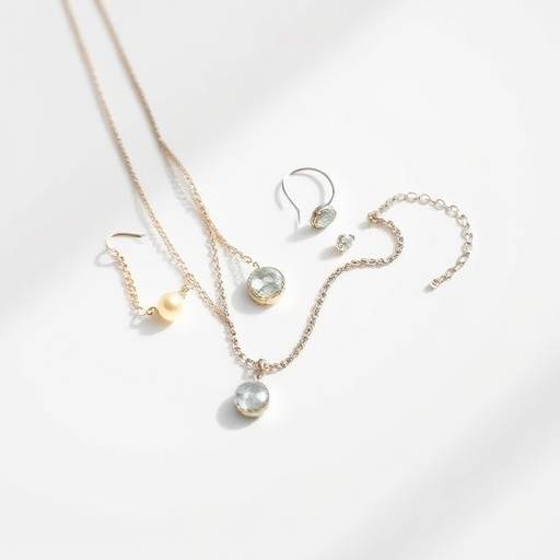 Product photograph showcasing a set of handmade jewelry on a white surface