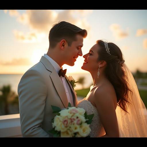 Romantic wedding photography of a couple in Miami